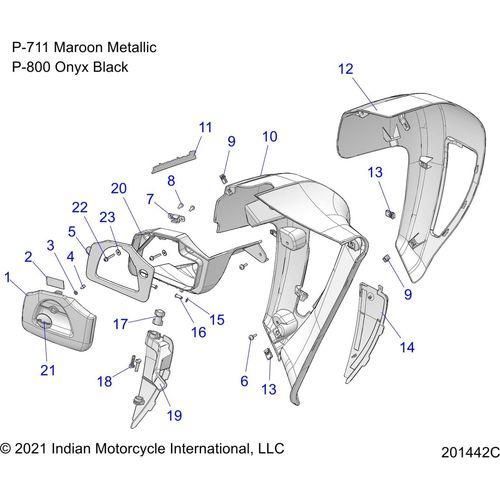 Body, Fairing, Lower All Options - 2022 Indian Roadmaster Schematic-20874 OEM Schematic