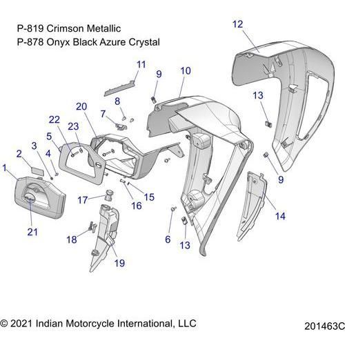 Body, Fairing, Lower All Options - 2022 Indian Roadmaster Premium Schematic-20711 OEM Schematic