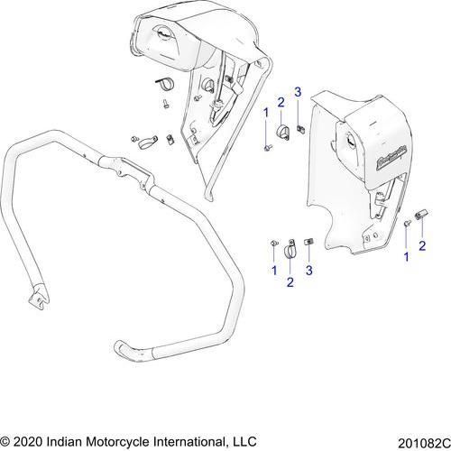 Body, Fairing, Lower, Mounting All Options - 2021 Indian Roadmaster Schematic-22888 OEM Schematic