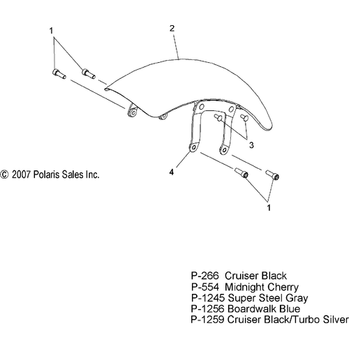 Body, Fender, Front - 2008 Victory Hammer All Options - V08Hb26/Hs26 Schematic 4542 OEM Schematic