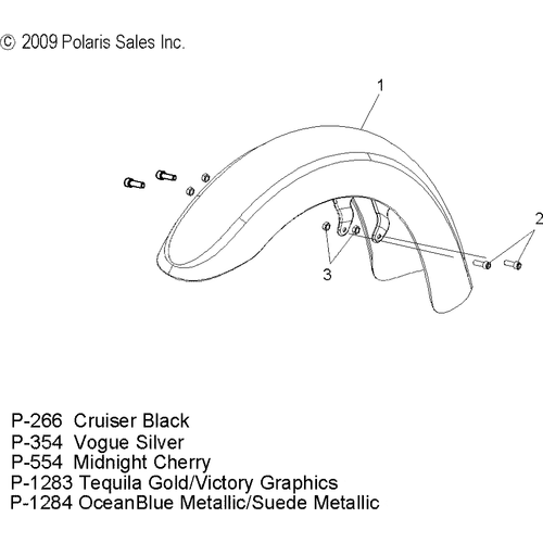 Body, Fender, Front - 2010 Victory Kingpin All Options - V10Cb26/Pb26 Schematic 4041 OEM Schematic