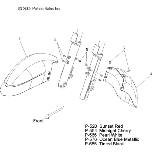 Body, Fender, Front - 2010 Victory Vision Tour Premium/Ness/8 Ball All Options - V10Sd36/Sc36/Vb36 Schematic 4162 OEM Schematic