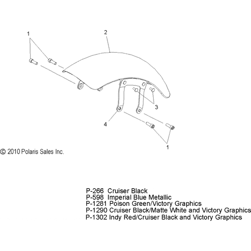Body, Fender, Front - 2011 Victory Hammer All Options - V11Ha36/Hb36/Hs36 Schematic 3555 OEM Schematic