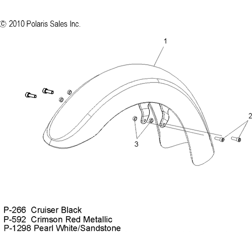 Body, Fender, Front - 2011 Victory Kingpin All Options - V11Ca36/Cb36 Schematic 3667 OEM Schematic