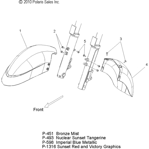Body, Fender, Front - 2012 Victory Vision/Aness All Options - V12Sw36/Aw36 Schematic 3411 OEM Schematic