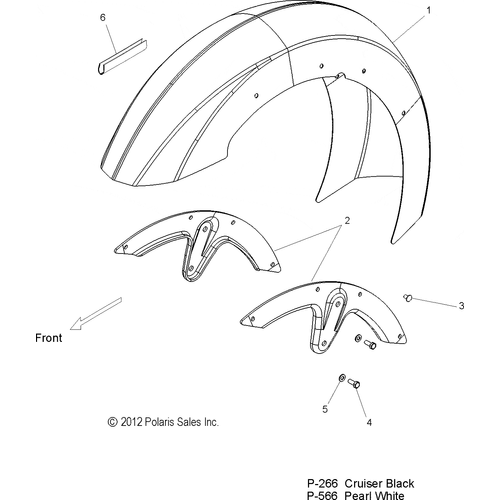 Body, Fender, Front - 2013 Victory Boardwalk All Options - V13Rb36 Schematic 2451 OEM Schematic