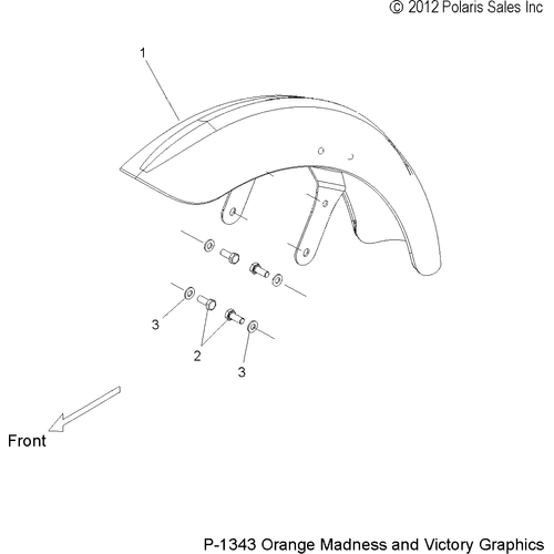 Body, Fender, Front - 2013 Victory Jackpot All Options - V13Xb36 Schematic 2751 OEM Schematic