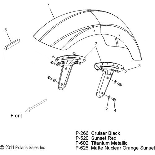 Body, Fender, Front - 2013 Victory Judge All Options - V13Mb36 Schematic 2808 OEM Schematic