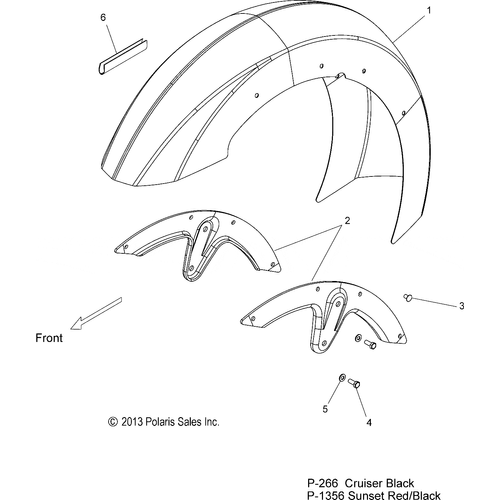 Body, Fender, Front - 2014 Victory Boardwalk All Options - V14Rb36 Schematic 1894 OEM Schematic