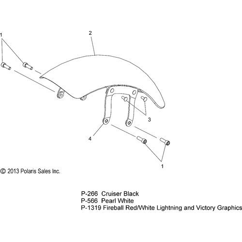 Body, Fender, Front - 2014 Victory Hammer 8 Ball/S Intl/S Le Intl - V14Ha36/Hs36 Schematic 2091 OEM Schematic