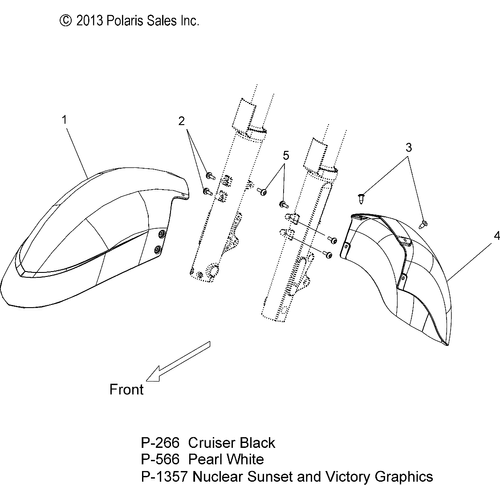 Body, Fender, Front - 2014 Victory Vision All Options - V14Sw36 Schematic 2377 OEM Schematic