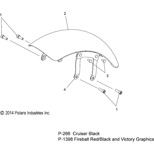 Body, Fender, Front - 2015 Victory Hammer 8 Ball/Sport Intl - V15Ha36/Hr36/Hs36 Schematic 1414 OEM Schematic