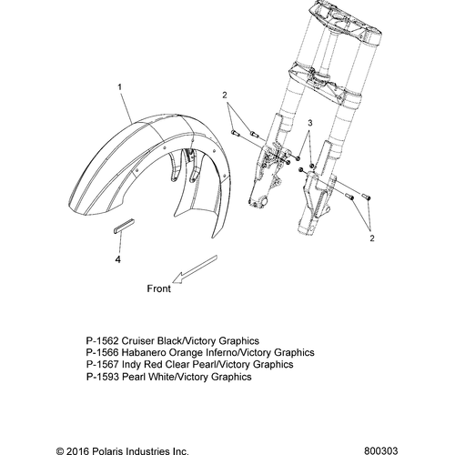 Body, Fender, Front - 2017 Victory Magnum/Magnum X-1 All Options Schematic 304 OEM Schematic