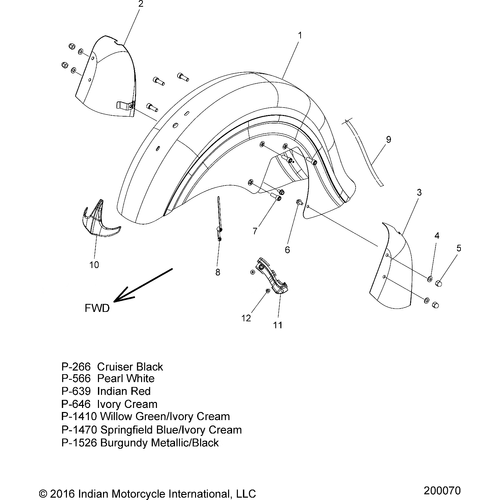 Body, Fender, Front All Options - 2017 Indian Chief Classic/Chief Vintage Schematic-27582 OEM Schematic