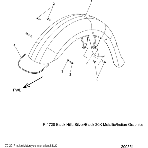 Body, Fender, Front All Options - 2018 Indian Chieftain Elite Schematic-26694 OEM Schematic