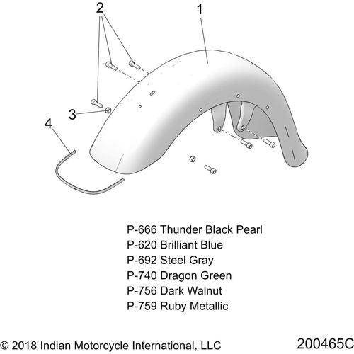 Body, Fender, Front All Options - 2019 Indian Chieftain/Chieftain Limited Schematic-25804 OEM Schematic