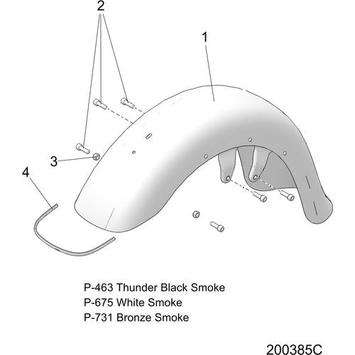 Body, Fender, Front All Options - 2019 Indian Chieftain Dark Horse Schematic-25880 OEM Schematic