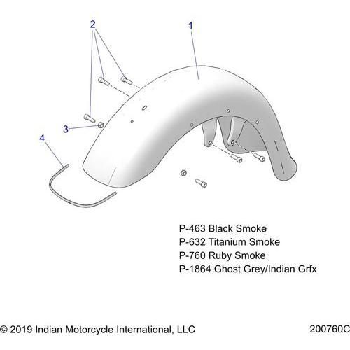 Body, Fender, Front All Options - 2020 Indian Chieftain Dark Horse Schematic-24897 OEM Schematic