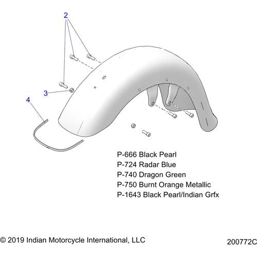 Body, Fender, Front All Options - 2020 Indian Chieftain Premium Schematic-24747 OEM Schematic