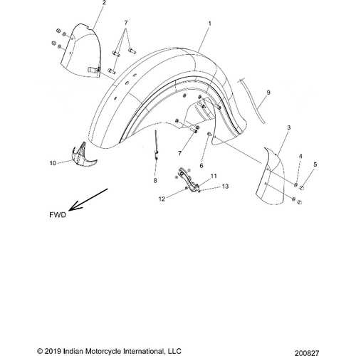 Body, Fender, Front All Options - 2020 Indian Roadmaster Elite Schematic-24282 OEM Schematic