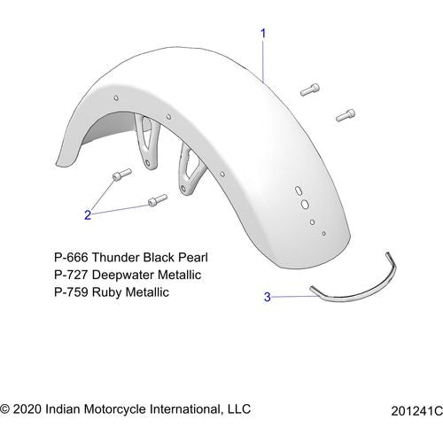 Body, Fender, Front All Options - 2021 Indian Challenger Limited Schematic-23696 OEM Schematic