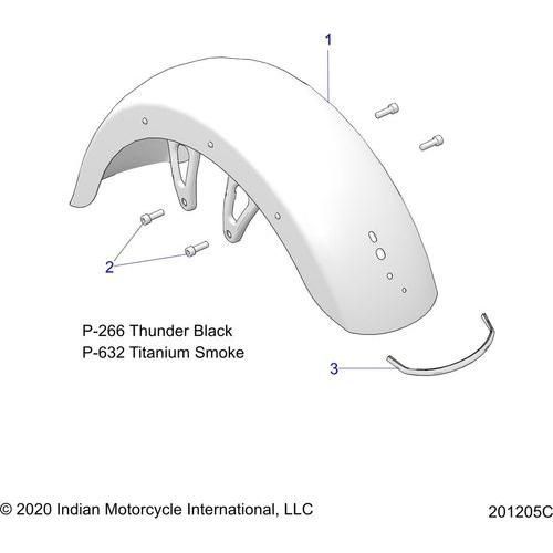 Body, Fender, Front All Options - 2021 Indian Challenger Standard Schematic-23625 OEM Schematic