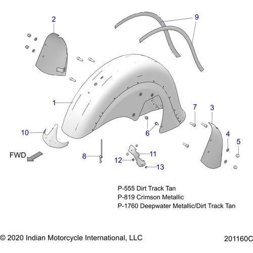Body, Fender, Front All Options - 2021 Indian Chief Vintage Premium 116 Schematic-23333 OEM Schematic