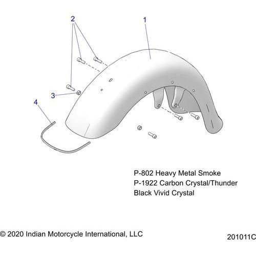Body, Fender, Front All Options - 2021 Indian Chieftain Elite Schematic-23190 OEM Schematic
