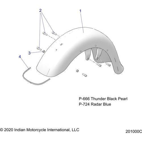 Body, Fender, Front All Options - 2021 Indian Chieftain Premium Schematic-23116 OEM Schematic