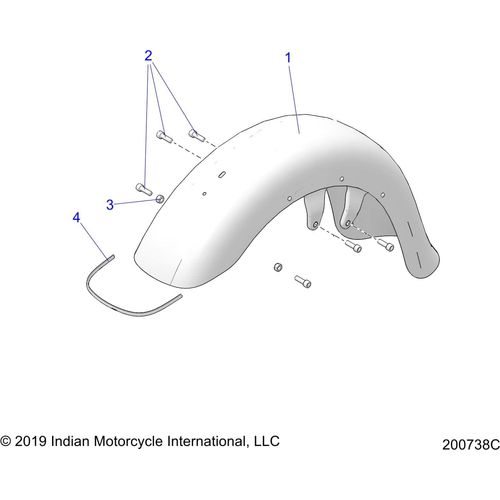 Body, Fender, Front All Options - 2021 Indian Chieftain Standard 116 Schematic-22966 OEM Schematic