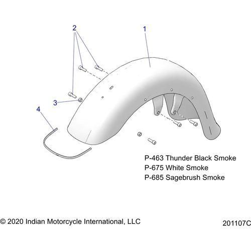 Body, Fender, Front All Options - 2021 Indian Springfield Dark Horse Intl Schematic-22198 OEM Schematic