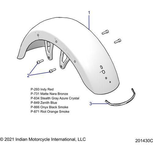 Body, Fender, Front All Options - 2022 Indian Challenger Dark Horse Schematic-22133 OEM Schematic