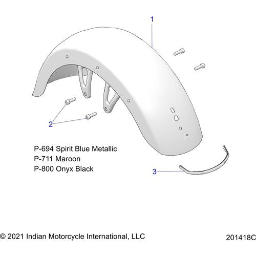 Body, Fender, Front All Options - 2022 Indian Challenger Limited Schematic-21992 OEM Schematic