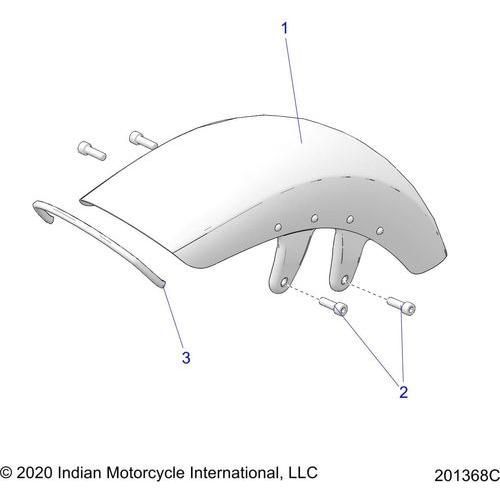 Body, Fender, Front All Options - 2022 Indian Chief Dark Horse 116 Schematic-21661 OEM Schematic