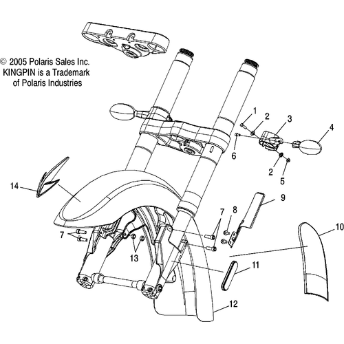 Body, Fender, Front And Turn Signals - 2006 Victory Ca Kingpin All Options - V06Cb26 Schematic 5043 OEM Schematic
