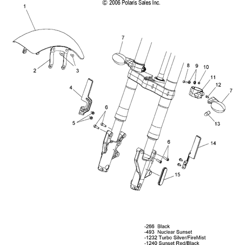 Body, Fender, Front And Turn Signals - 2007 Victory Hammer All Options - V07Hb26/Hs26 Schematic 4843 OEM Schematic
