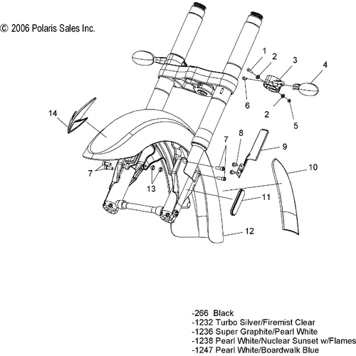 Body, Fender, Front And Turn Signals - 2007 Victory Kingpin/Tour All Options - V07Cb26/Cd26 Schematic 4943 OEM Schematic