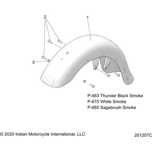 Body, Fender, Front N21tjdbb/N21tjddb - 2021 Indian Springfield Dark Horse Schematic-22273 OEM Schematic