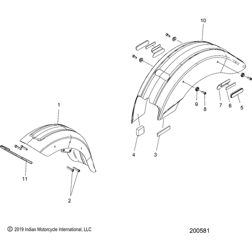 Body, Fender, Front/Rear All Options - 2020 Indian Scout 1200/Anniversary Schematic-24128 OEM Schematic