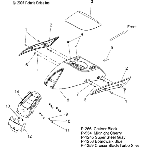 Body, Fender, Rear - 2008 Victory Hammer All Options - V08Hb26/Hs26 Schematic 4543 OEM Schematic