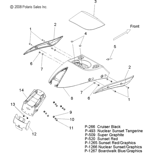 Body, Fender, Rear - 2009 Victory Hammer/Hammer Sport All Options - V09Hb36/Hs36 Schematic 4234 OEM Schematic