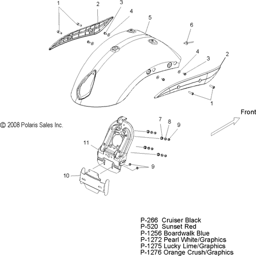 Body, Fender, Rear - 2009 Victory Jackpot/Ness Jackpot All Options - V09Xb36/Xc36 Schematic 4291 OEM Schematic
