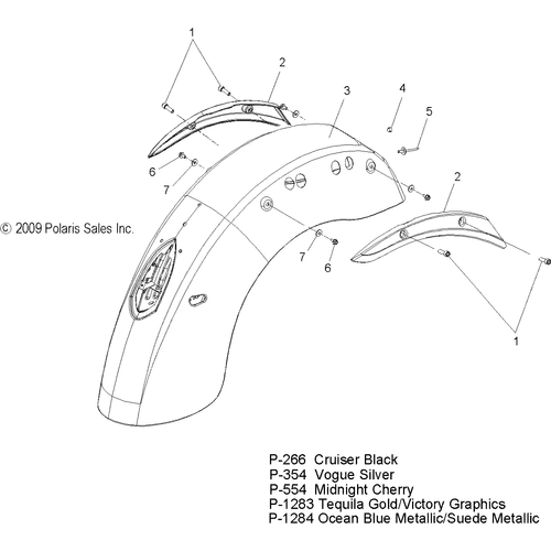 Body, Fender, Rear - 2010 Victory Kingpin All Options - V10Cb26/Pb26 Schematic 4042 OEM Schematic