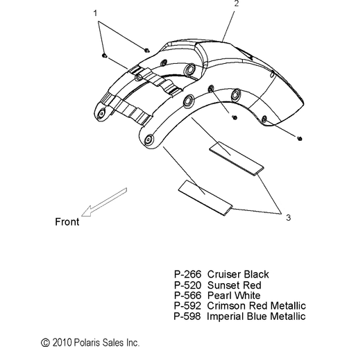 Body, Fender, Rear - 2011 Victory Cross Roads Custom/Cross Country All Options - V11Bb36/Db36/Dc36/Eb36 Schematic 3490 OEM Schematic