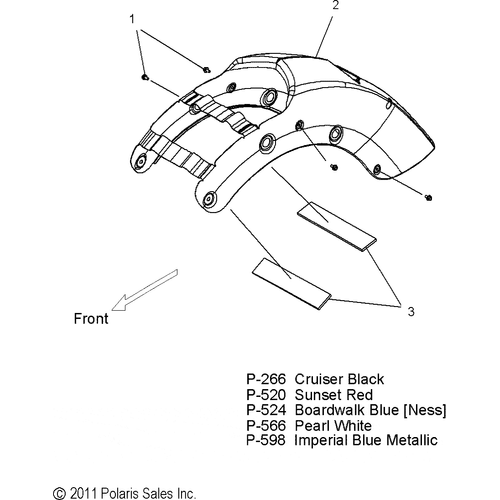 Body, Fender, Rear - 2012 Victory Cross Country All Options - V12Tw36/Dw36/Kw36 Schematic 3002 OEM Schematic