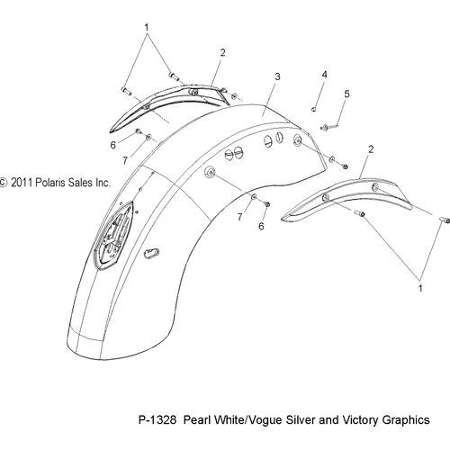 Body, Fender, Rear - 2012 Victory Kingpin - V12Cb36Np/Npc/Npa Schematic 3298 OEM Schematic