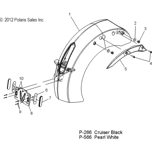 Body, Fender, Rear - 2013 Victory Boardwalk All Options - V13Rb36 Schematic 2452 OEM Schematic