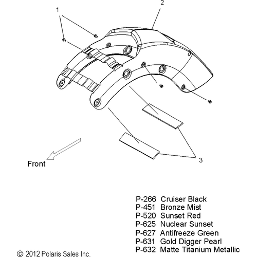 Body, Fender, Rear - 2013 Victory Cross Country/Touring All Options - V13Dw36/Tw/Kw/Zw Schematic 2513 OEM Schematic
