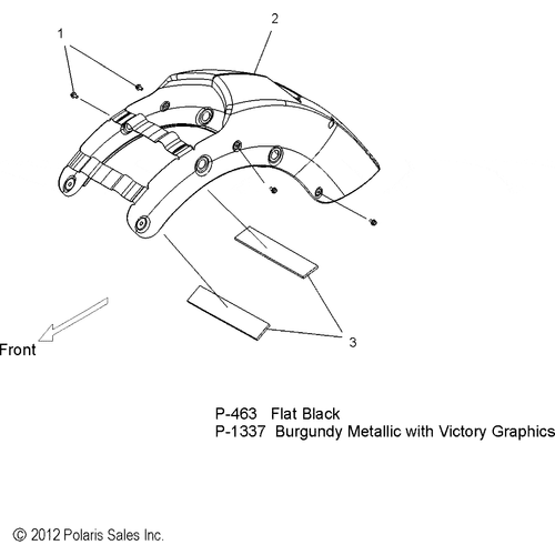 Body, Fender, Rear - 2013 Victory Cross Roads Classic/Hard-Ball All Options - V13Bw36/Ew36 Schematic 2579 OEM Schematic