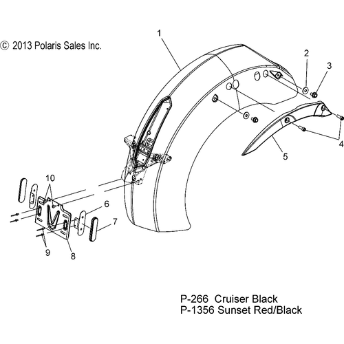 Body, Fender, Rear - 2014 Victory Boardwalk All Options - V14Rb36 Schematic 1895 OEM Schematic